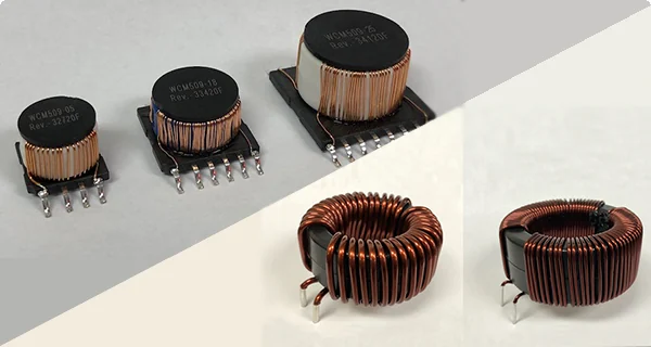 Nanocrystalline surface-mount and toroidal common-mode chokes